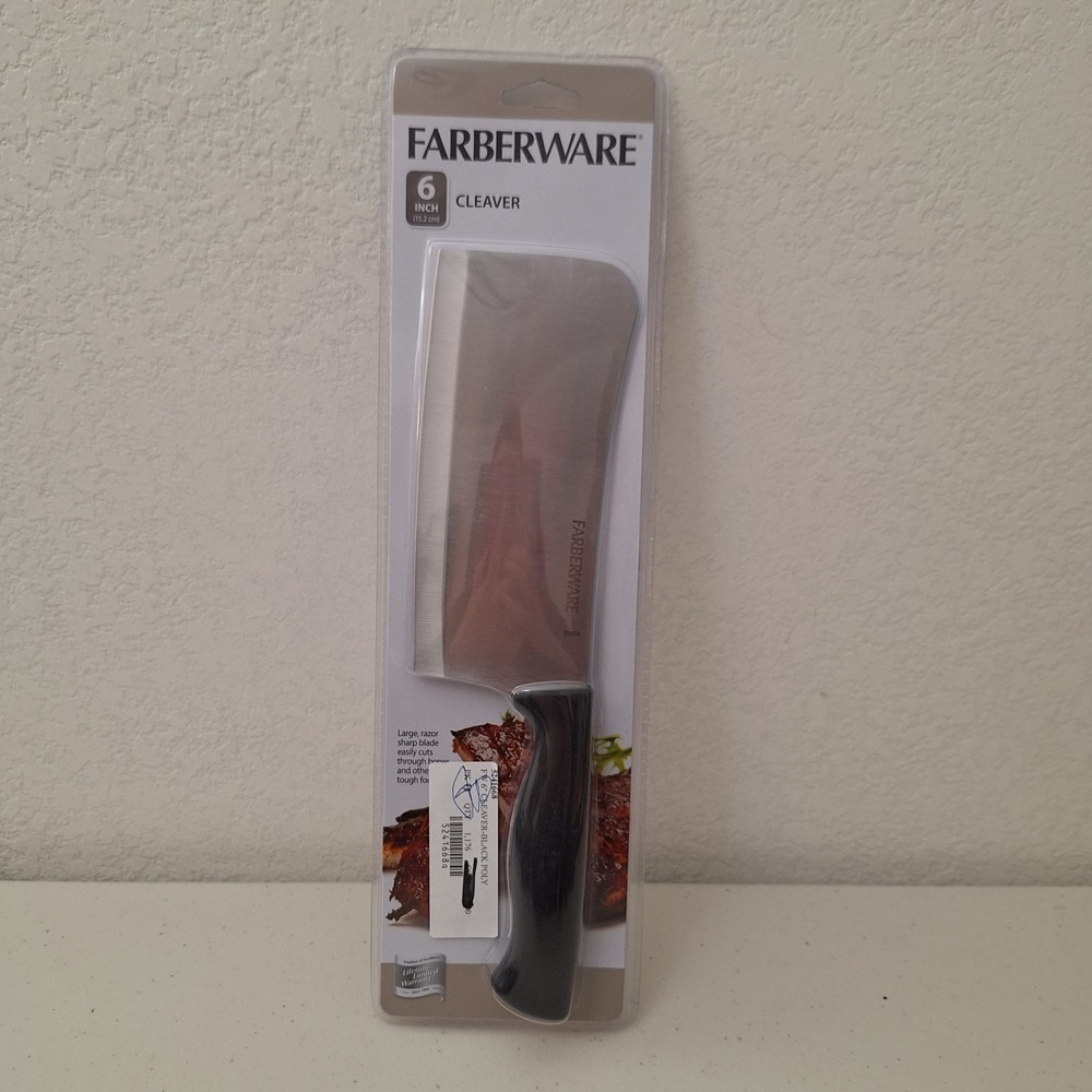 Farberware 6" High Carbon Stainless Steel Cleaver Knife Chopper Razor Sharp - Picture 2 of 9